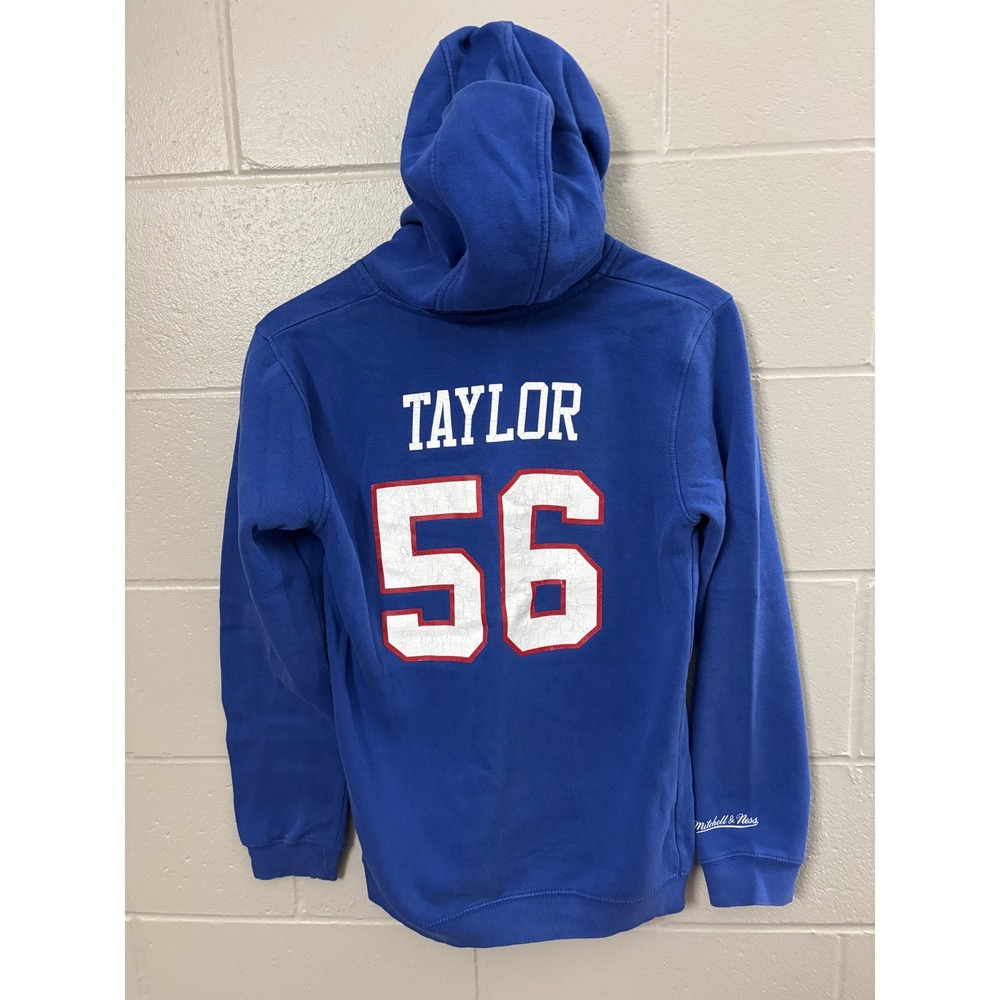 Mitchell & Ness Kids XL NY‎ Giants Lawrence Taylor 56 Blue Pullover Hoodie 18/20